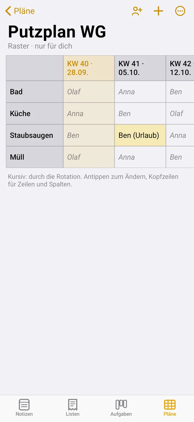 Plan auf dem Handy